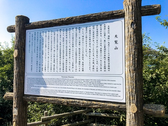 天覧山山頂の案内板