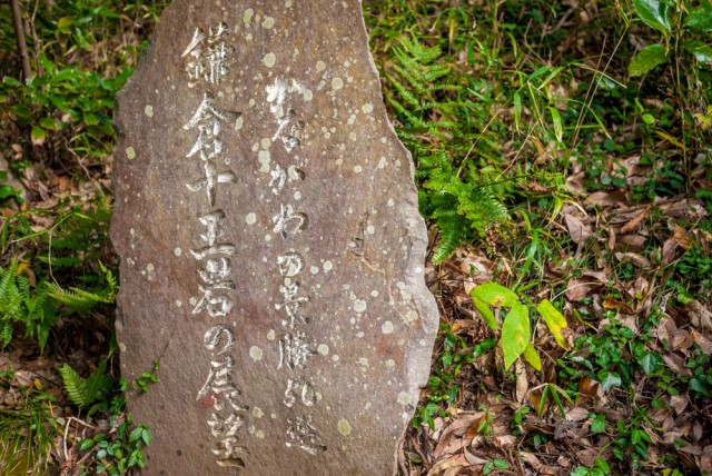 「鎌倉十王岩の展望」の碑