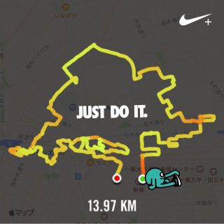 国立市の桜のランニングアート