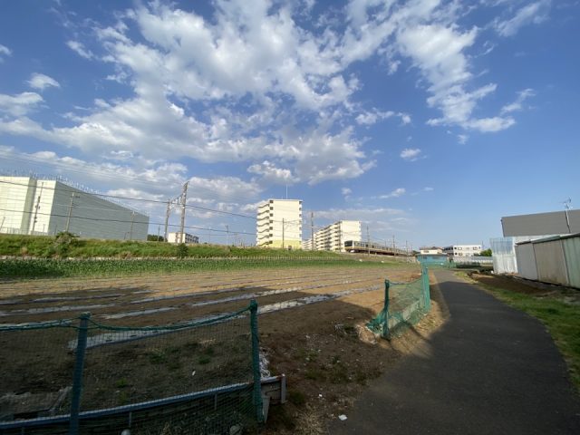 矢川駅近くの畑道