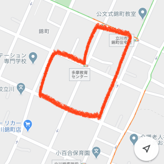 ハート形に描いたコース