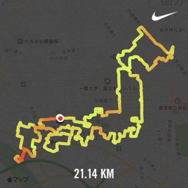 日本地図のランニングアート