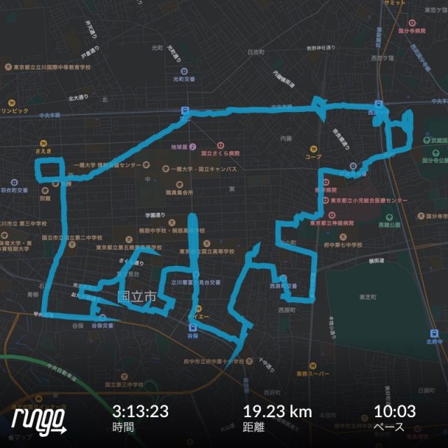 RunGoアプリを使った熊のランニングアート