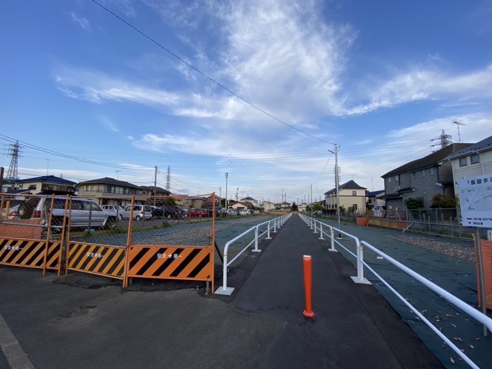 国立市富士見台で整備中の道路