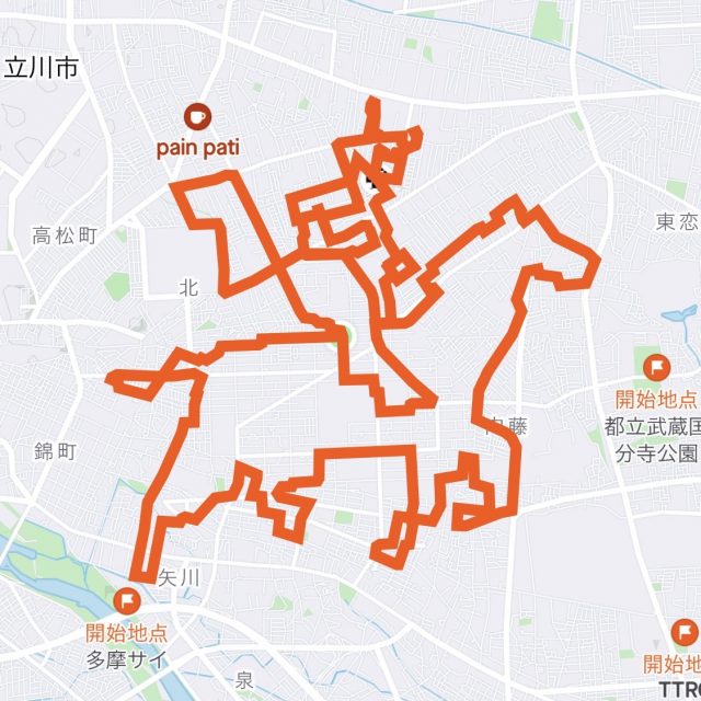 京都マラソンGPSアート「応仁のRUN」