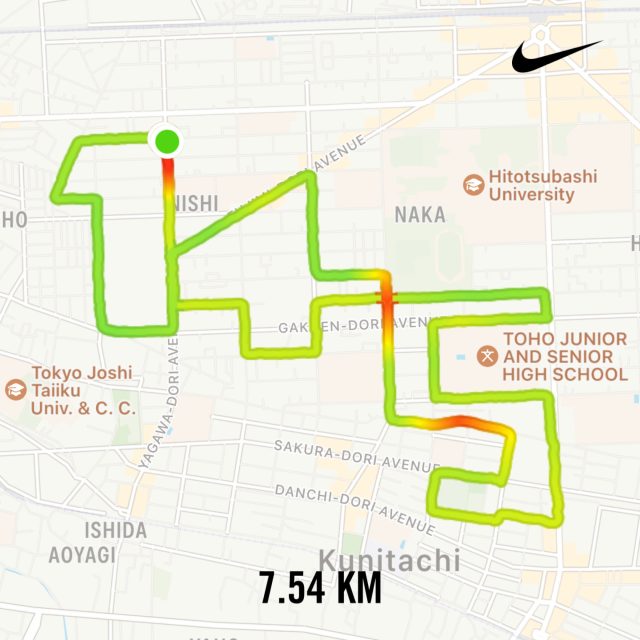Nike Run Clubで描いた「145」のGPSアート