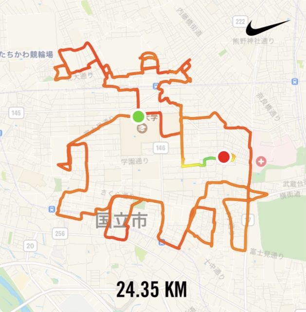 Nike Run Club で描いた象のGPSアート