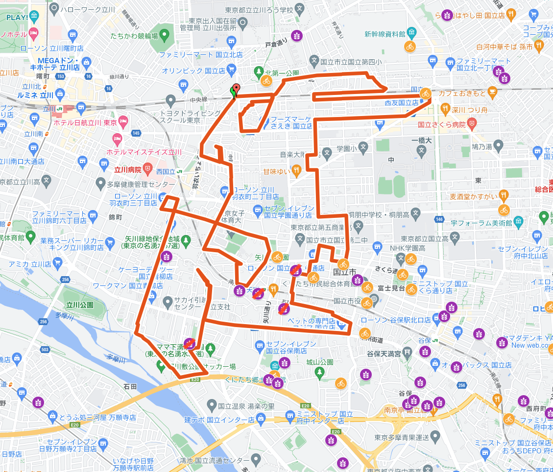 国立市の野菜直売所MAP