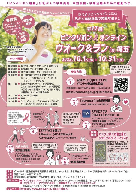 「ピンクリボン・ウォーク&ラン」のポスター